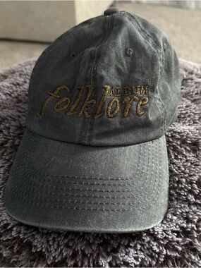 Taylor Swift Folklore The Album Embroidered Hat - Black/Gray with Gold Stitching
